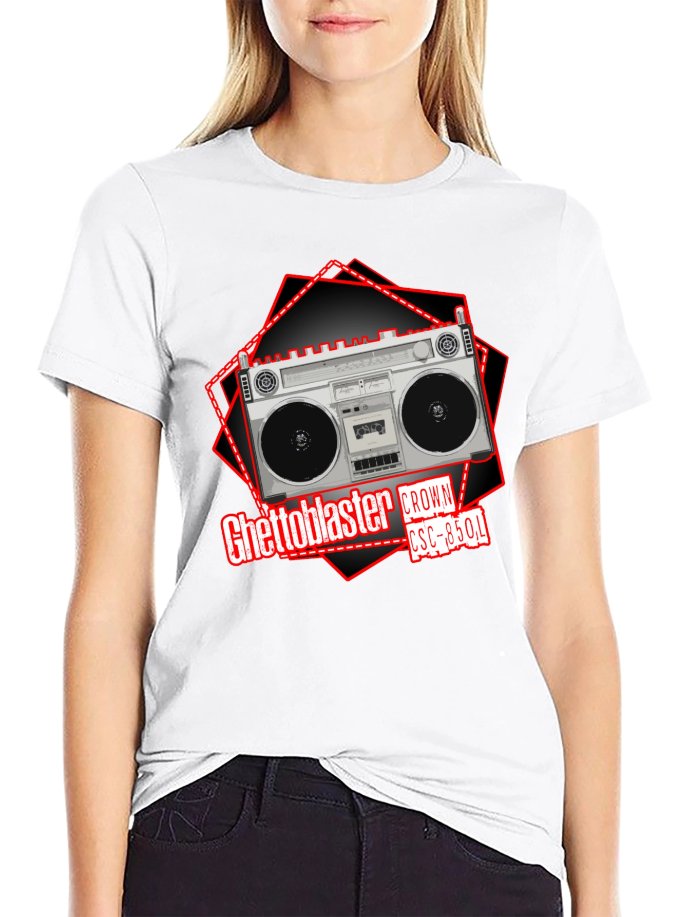 Retro Ghetto Blaster Crown CSC-850L Graphic T-Shirt