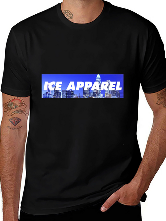 Ice Apparel Black T-Shirt - Cityscape Design