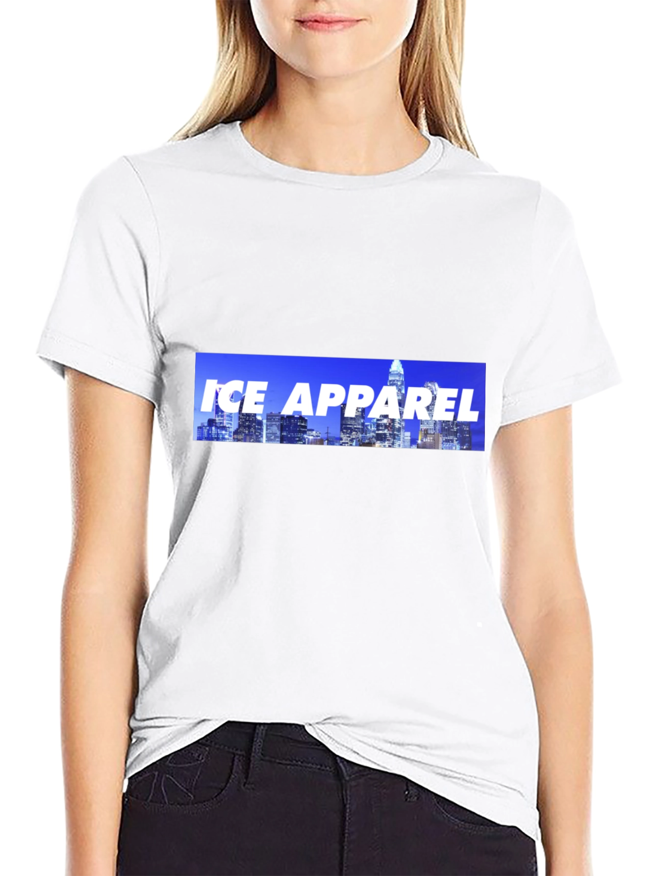 Ice Apparel Black T-Shirt - Cityscape Design