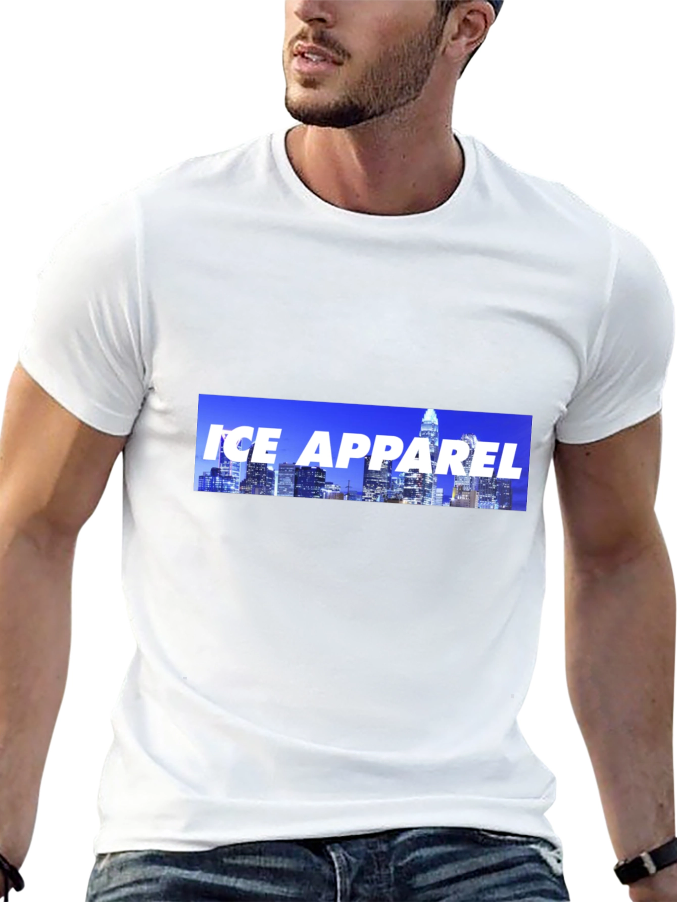 Ice Apparel Black T-Shirt - Cityscape Design