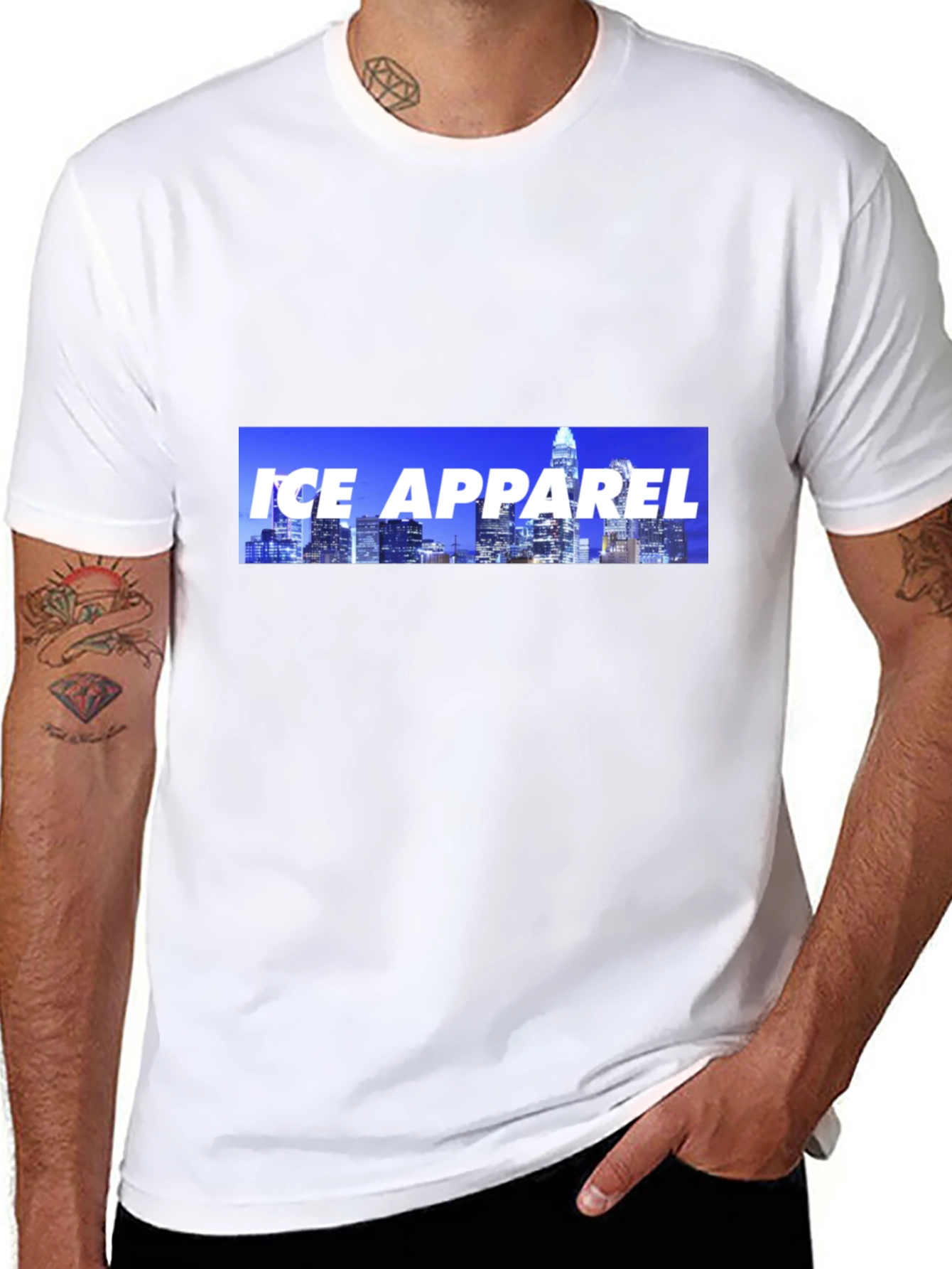 Ice Apparel Black T-Shirt - Cityscape Design