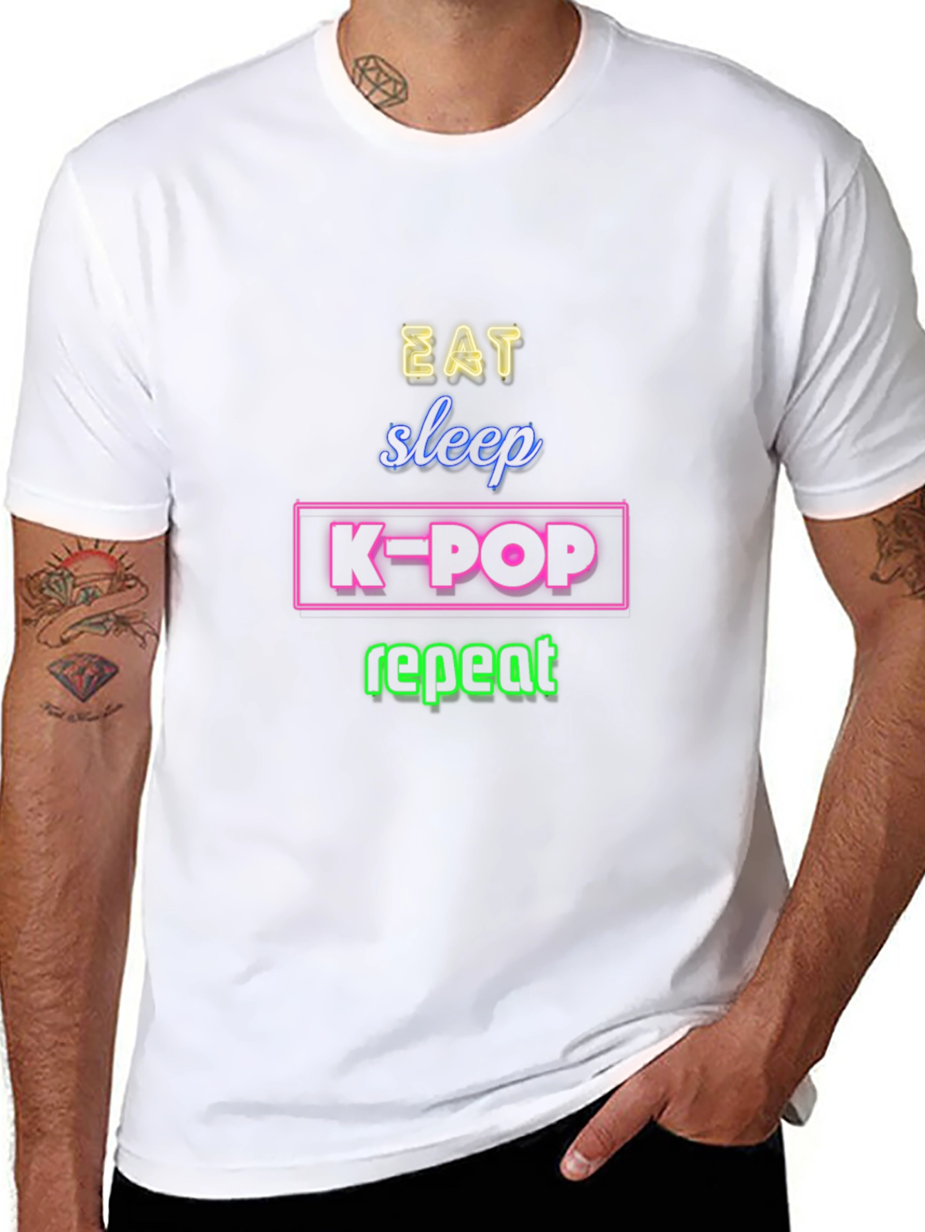 Eat Sleep K-Pop Repeat Graphic Tee