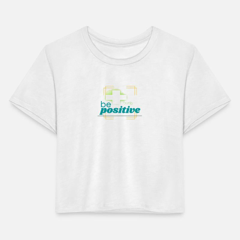 Be Positive Blue Text Transparent Plus Sign