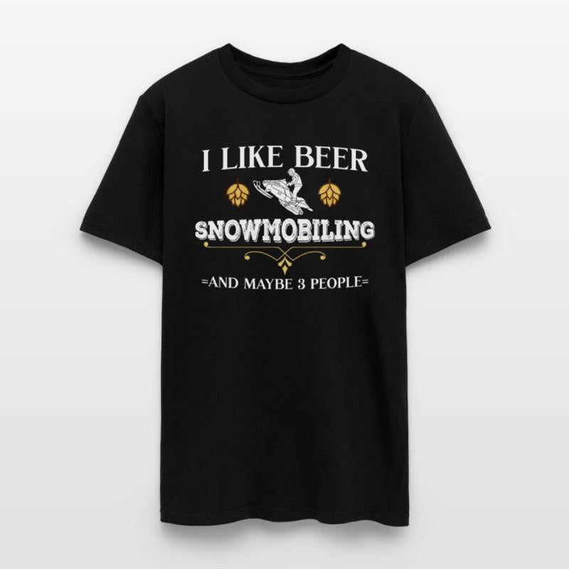 Beer Snowmobiling And Maybe 3 People Tshirt Men