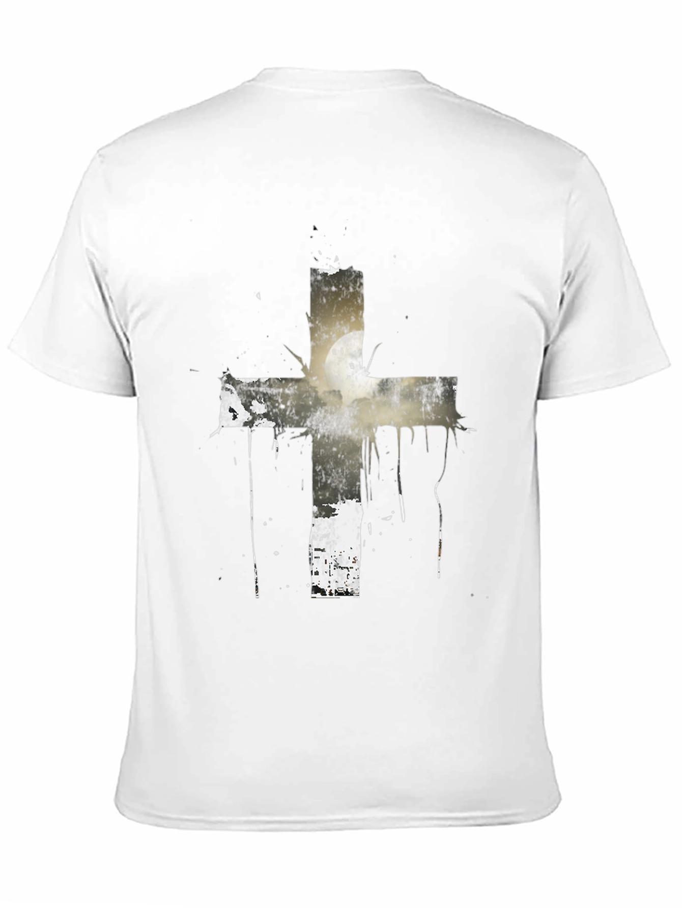 Grunge Cross Graphic Black T-Shirt