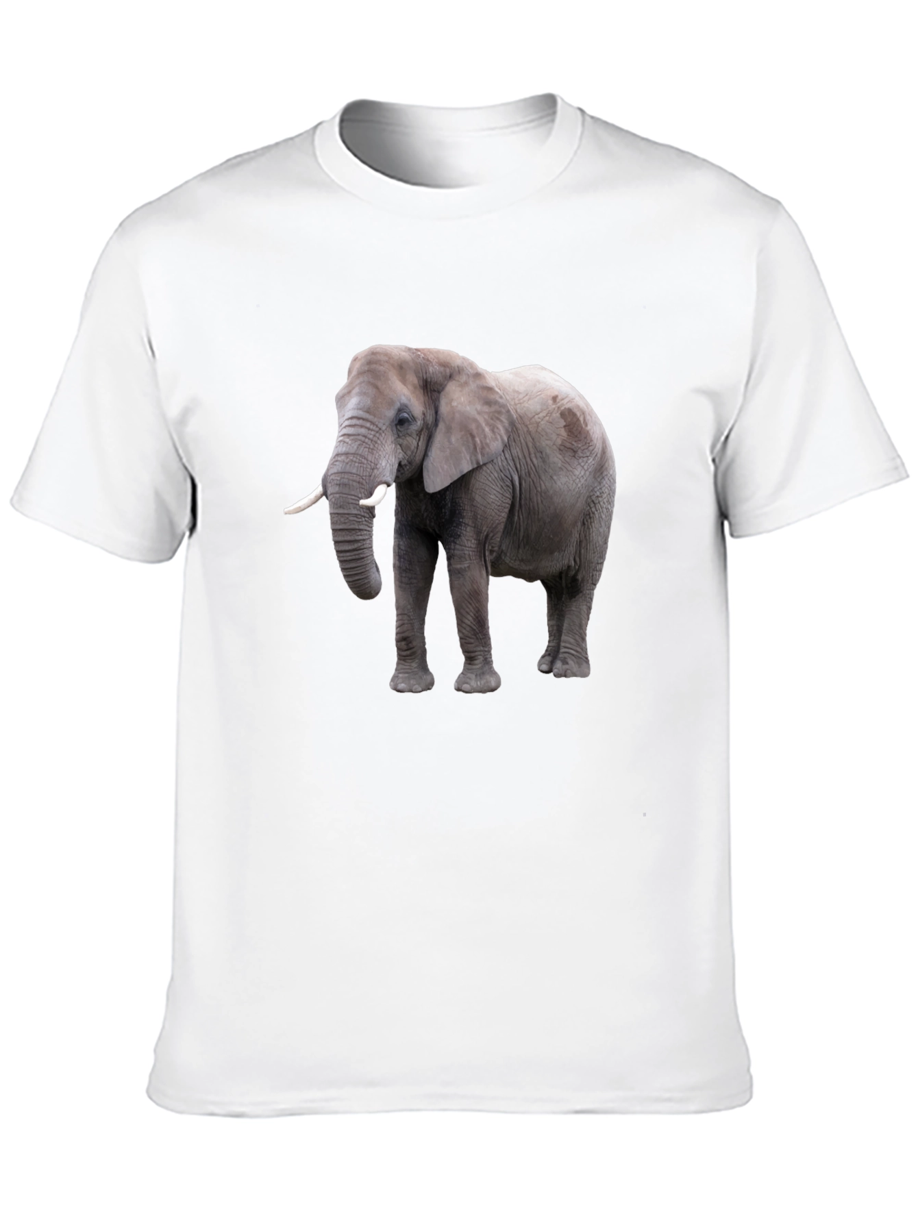 Elephant Graphic Tee - Black Cotton Casual T-Shirt