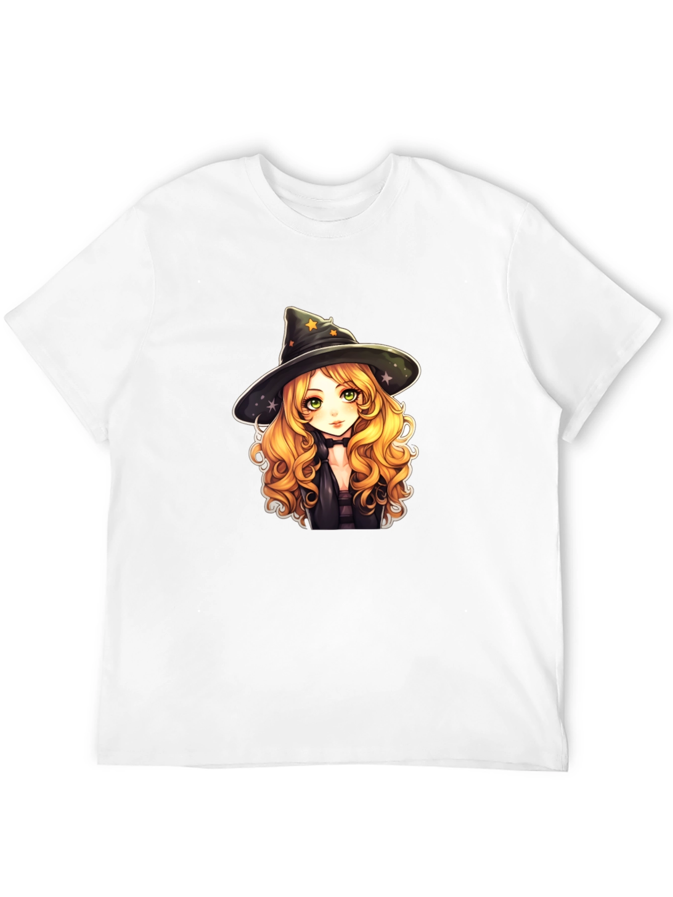 Anime Witch Graphic Tee - Black T-Shirt