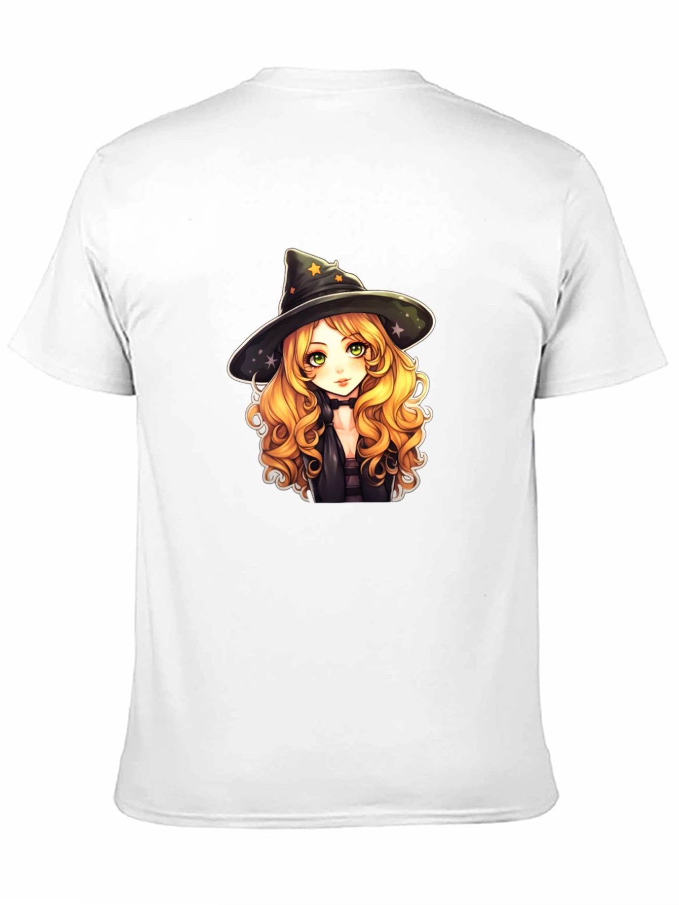 Anime Witch Graphic Tee - Black T-Shirt