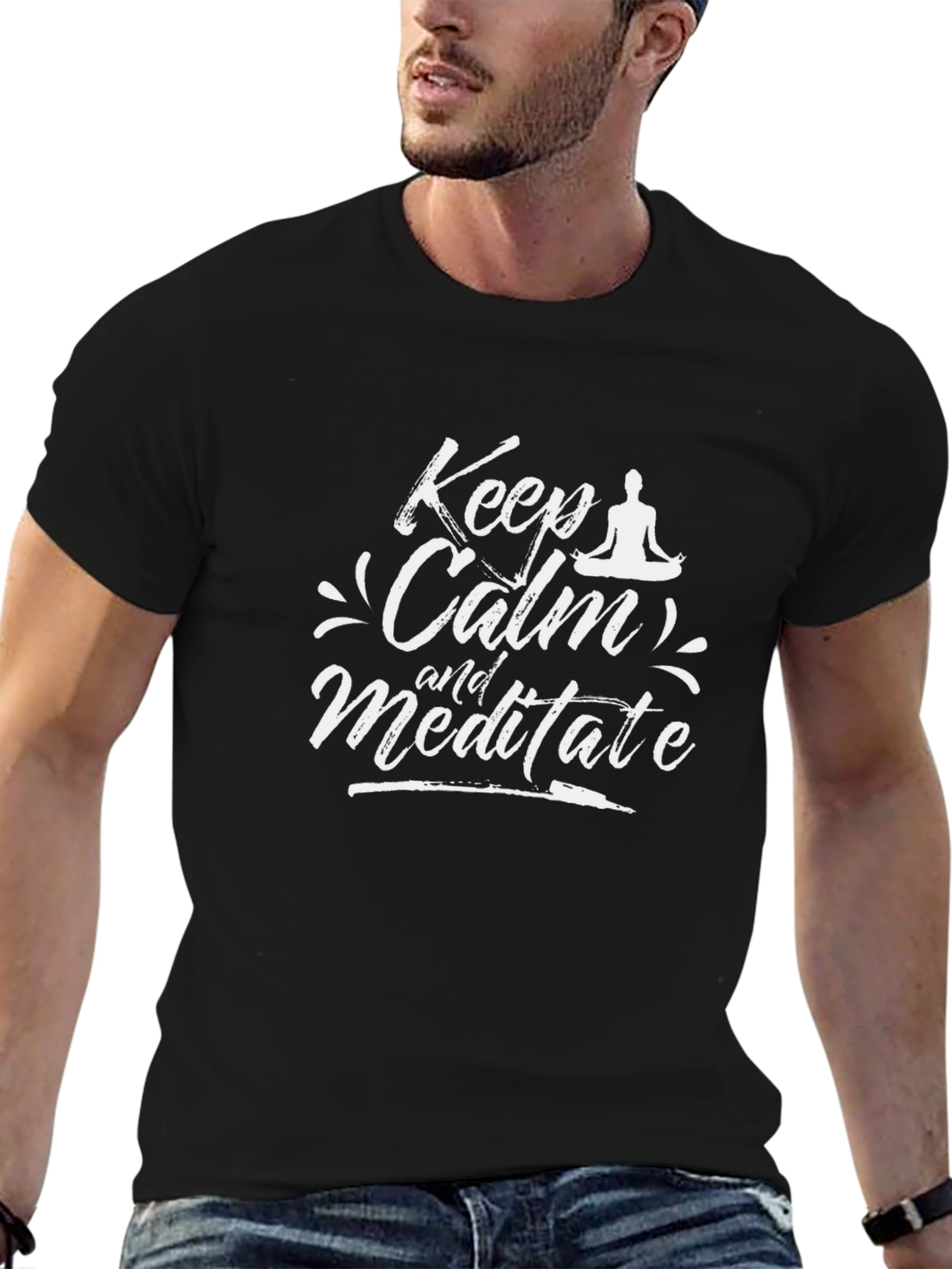 Keep Calm and Meditate Black T-Shirt