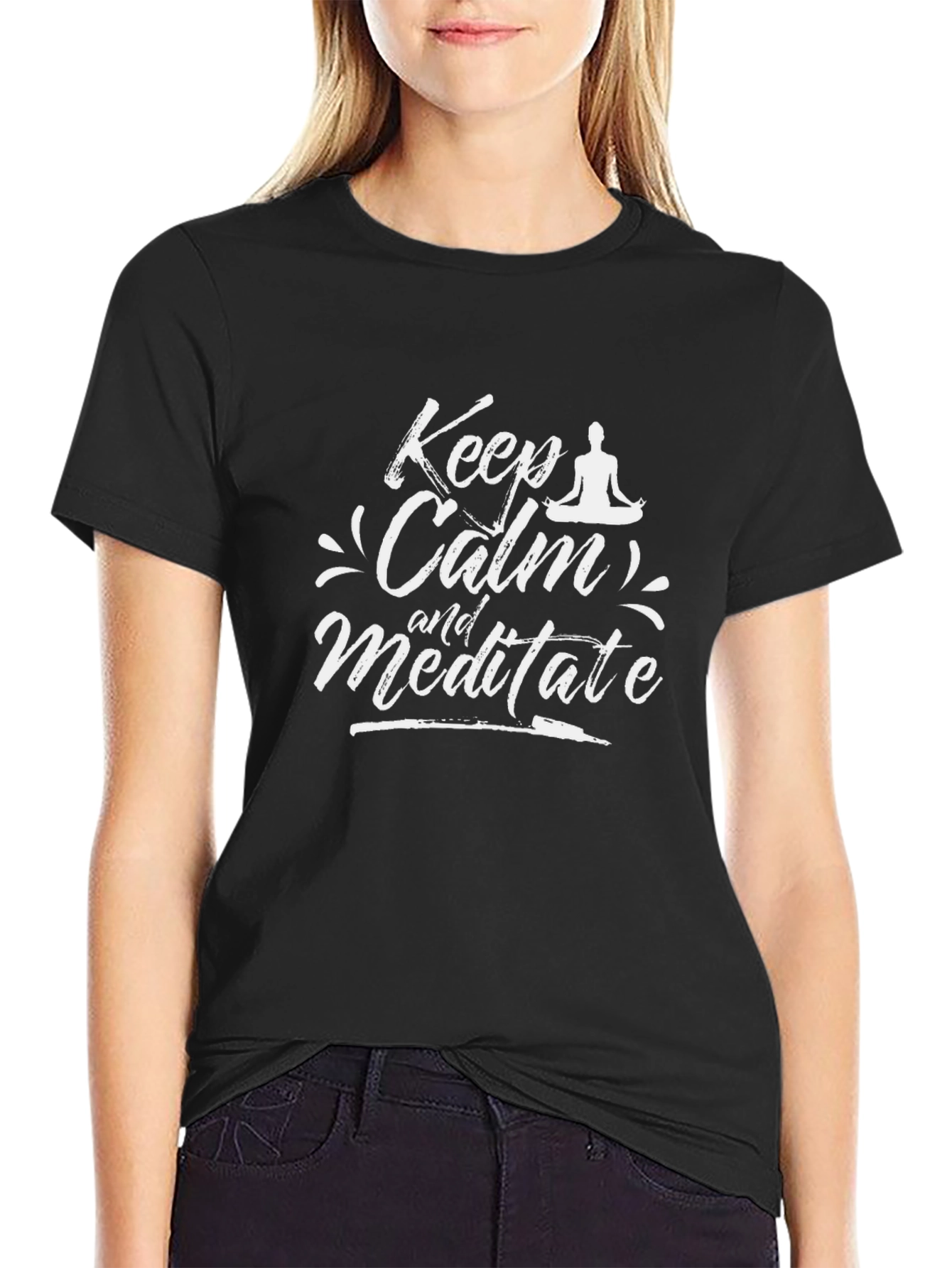 Keep Calm and Meditate Black T-Shirt
