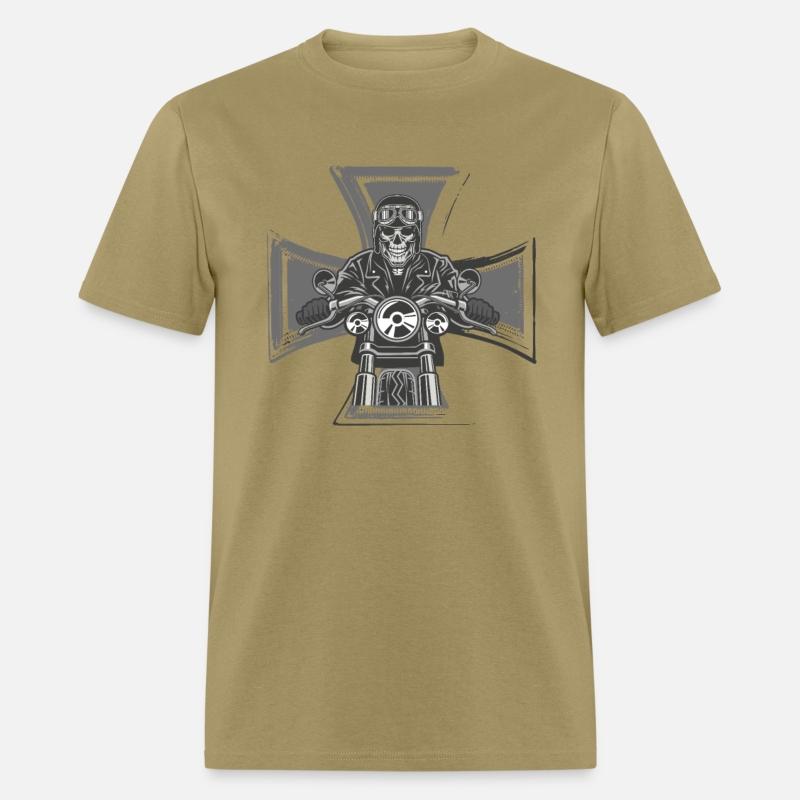 Biker Cross Motorcycle Emblem Skeleton