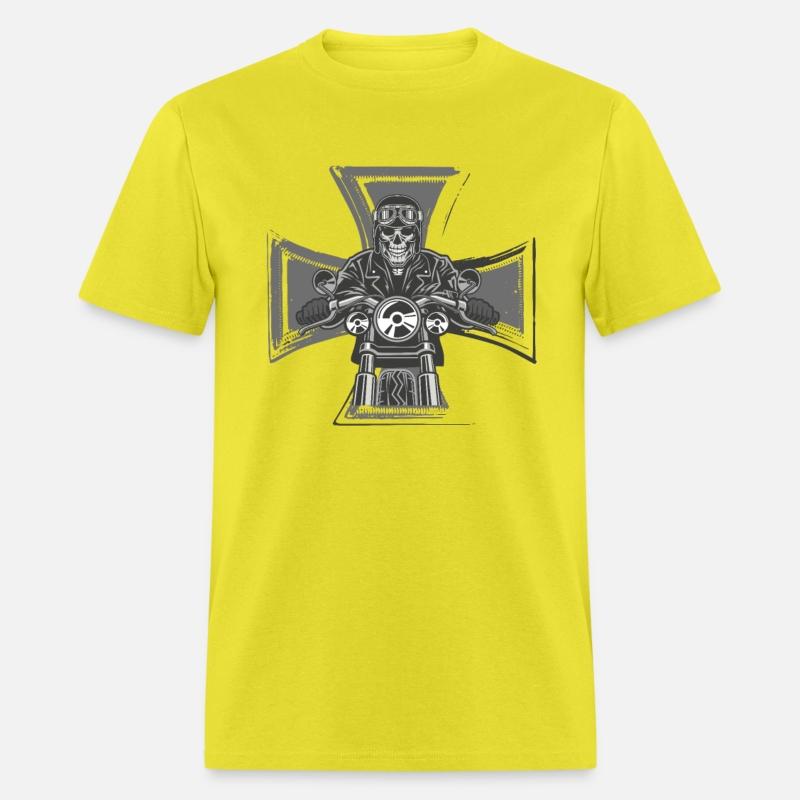 Biker Cross Motorcycle Emblem Skeleton