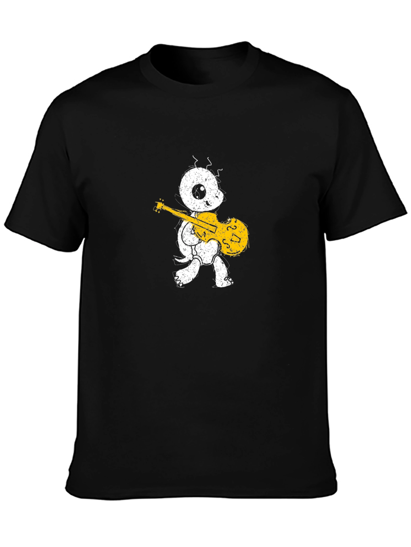 Turtle Guitar Player Black T-Shirt