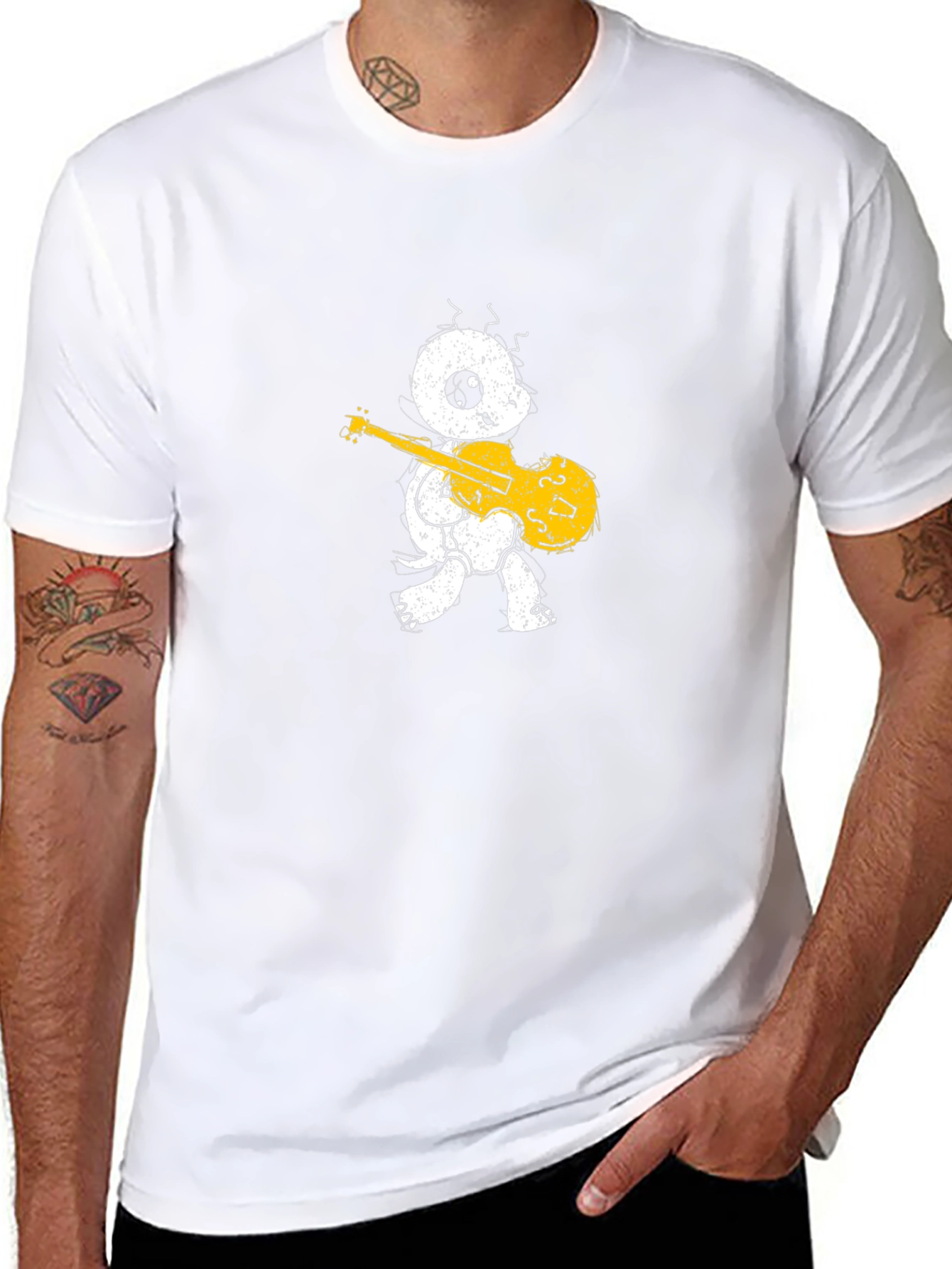 Turtle Guitar Player Black T-Shirt