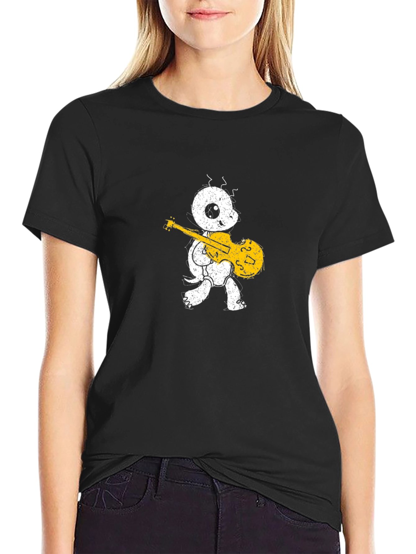 Turtle Guitar Player Black T-Shirt