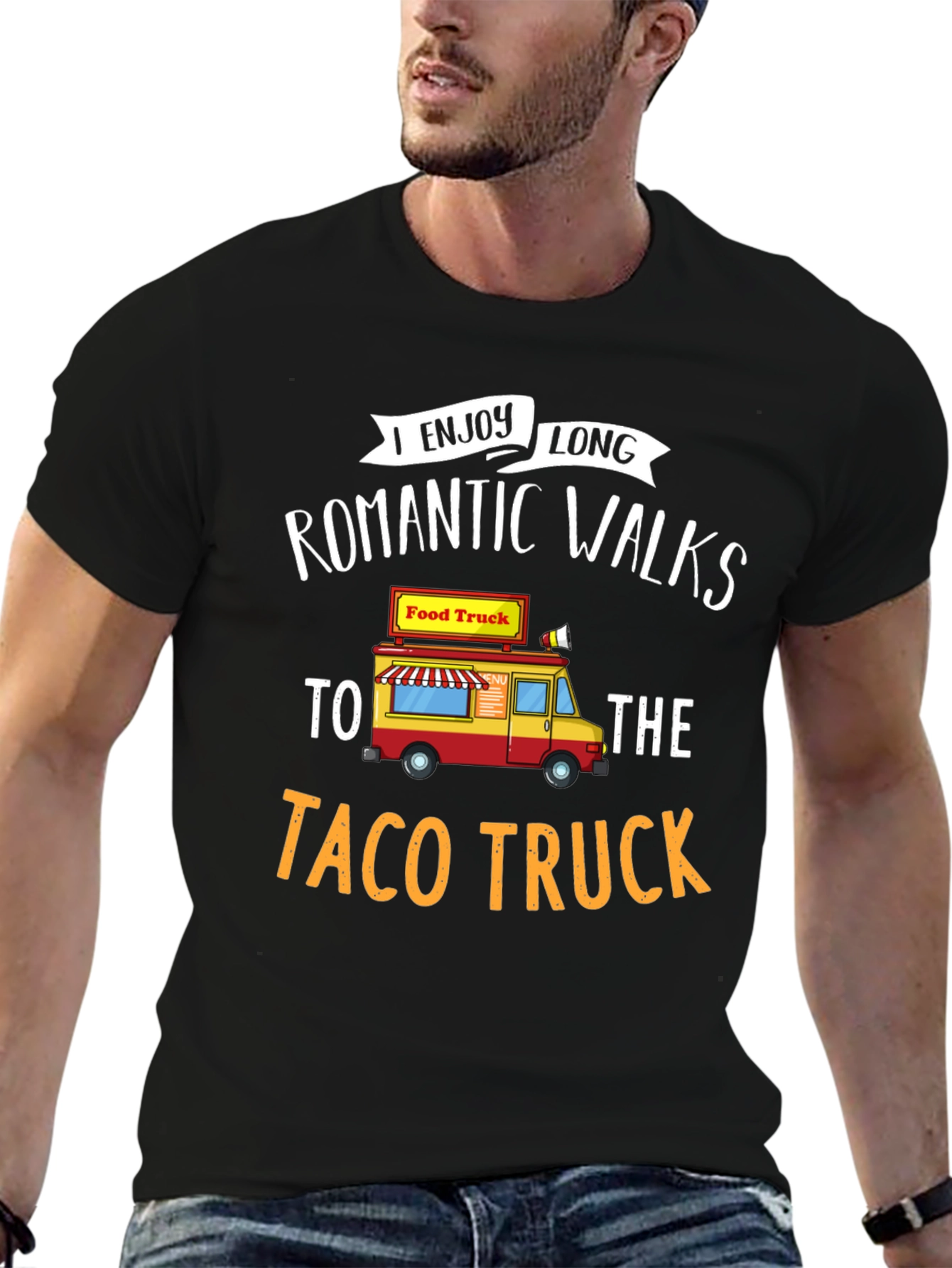 Funny Taco Truck T-Shirt - Romantic Walks Foodie Tee