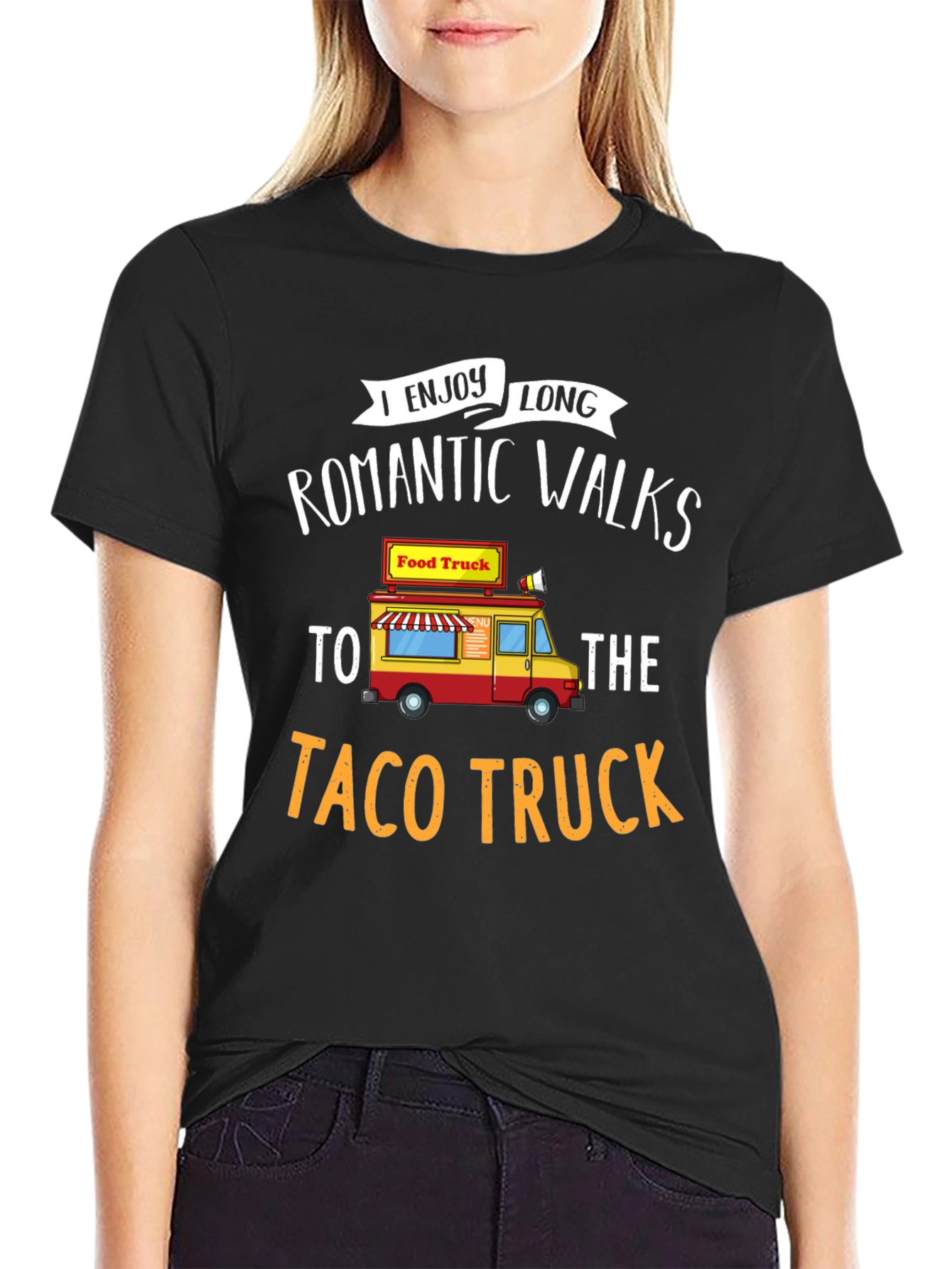 Funny Taco Truck T-Shirt - Romantic Walks Foodie Tee