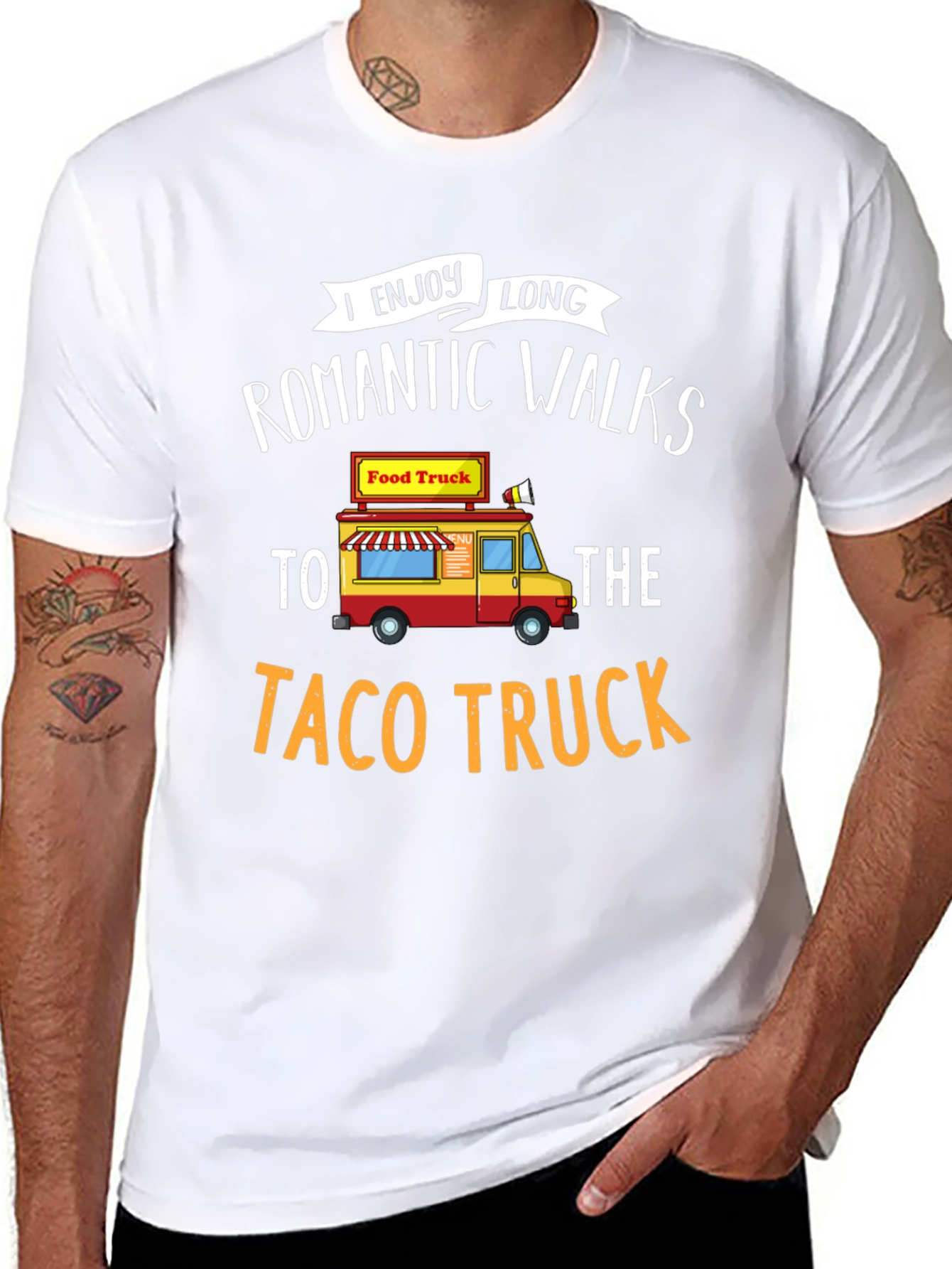 Funny Taco Truck T-Shirt - Romantic Walks Foodie Tee