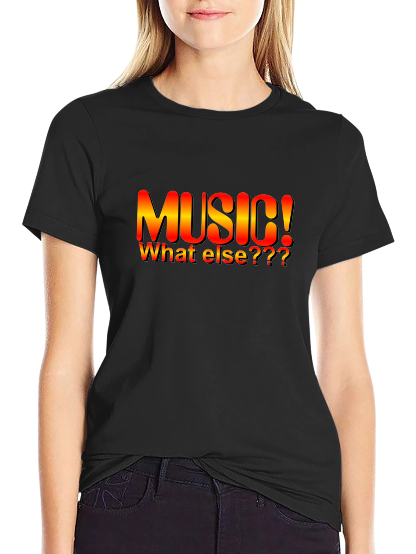 Music! What Else??? Black Graphic Tee