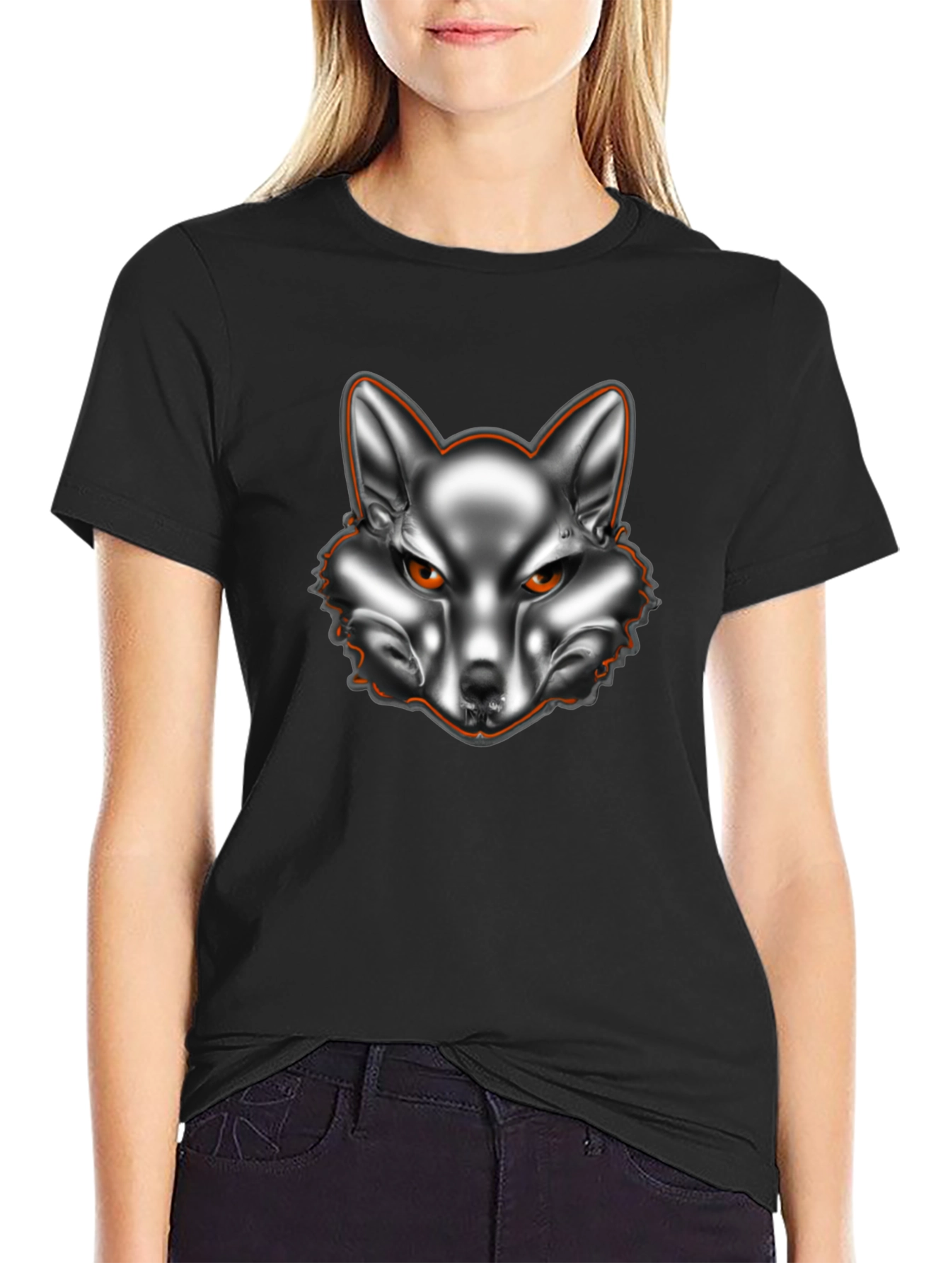 Chrome Fox Graphic Tee - Black