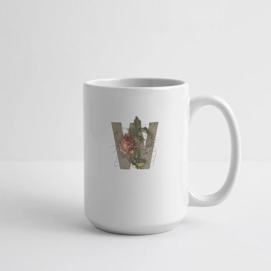 Black Brown Vintage Rose Initial