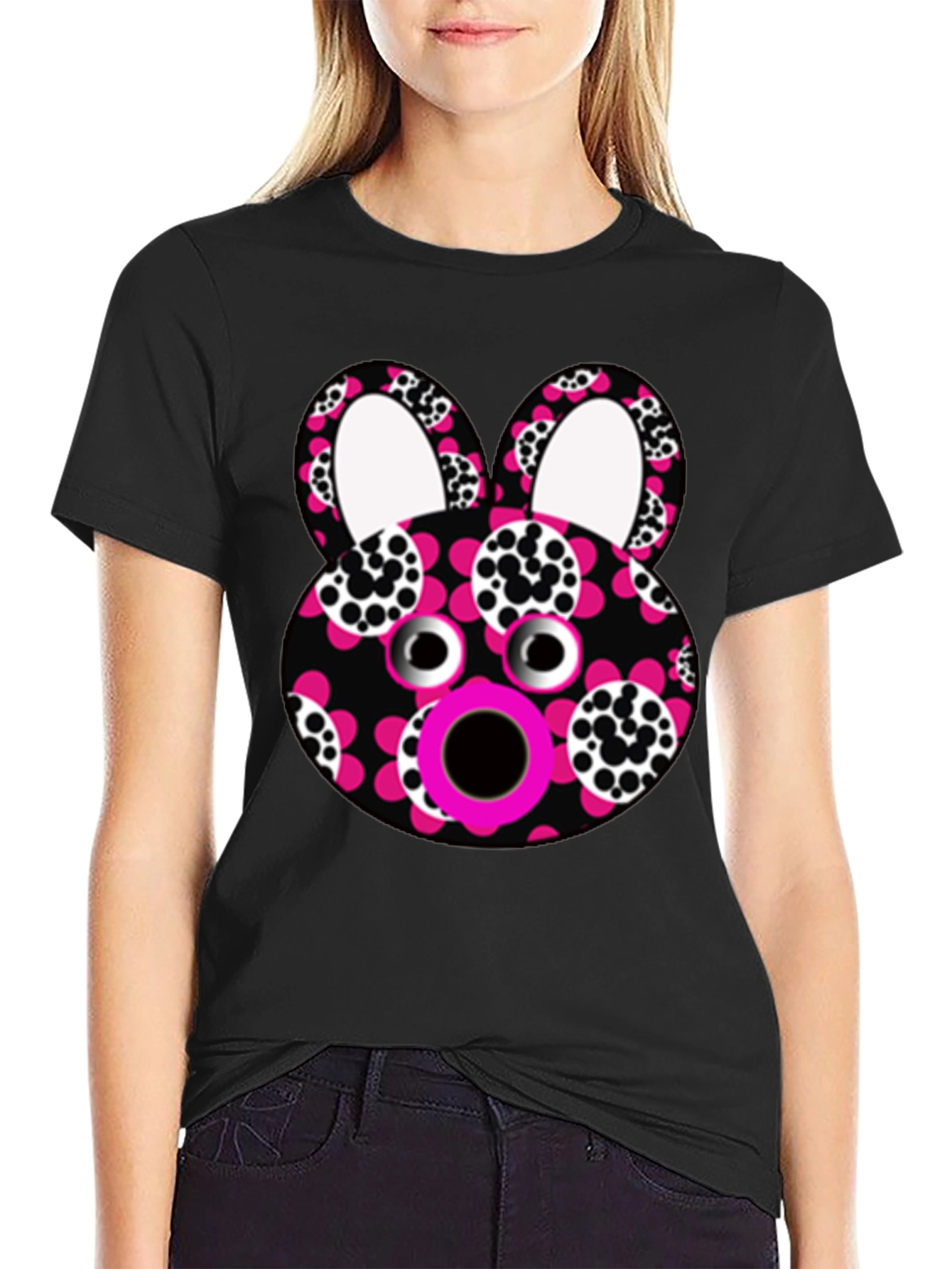 Funky Floral Bunny T-Shirt - Unique Graphic Tee