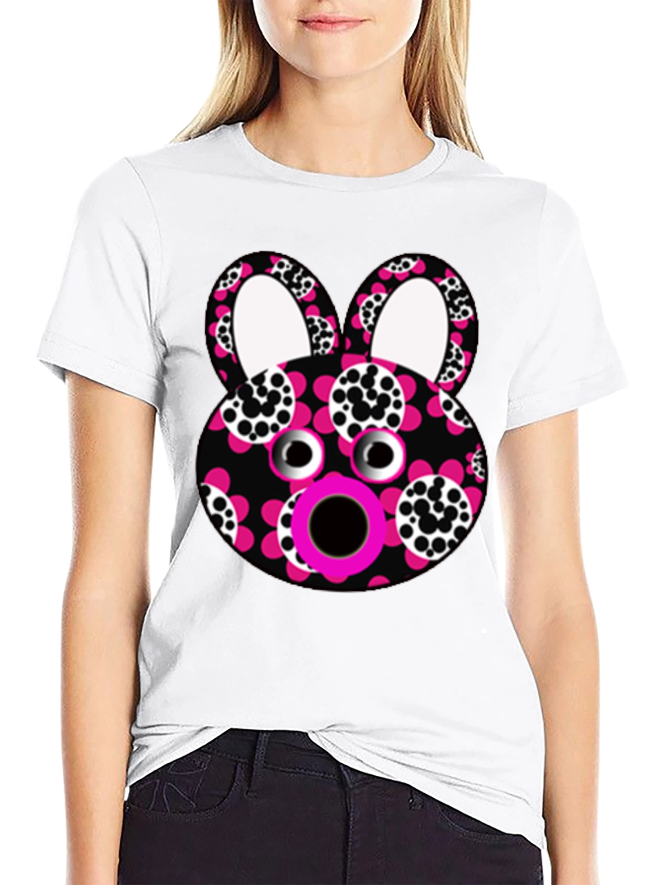 Funky Floral Bunny T-Shirt - Unique Graphic Tee