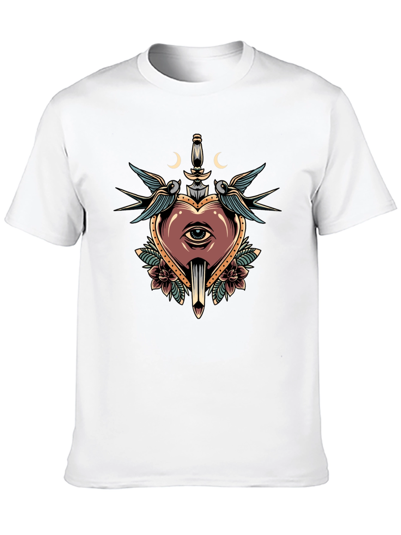 Heart Dagger Tattoo Graphic T-Shirt