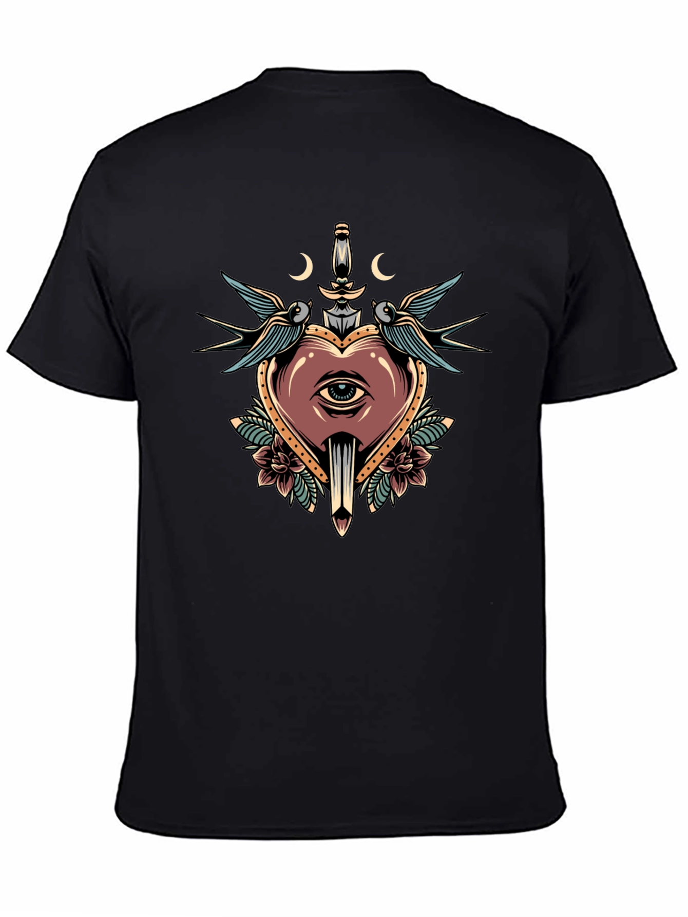 Heart Dagger Tattoo Graphic T-Shirt