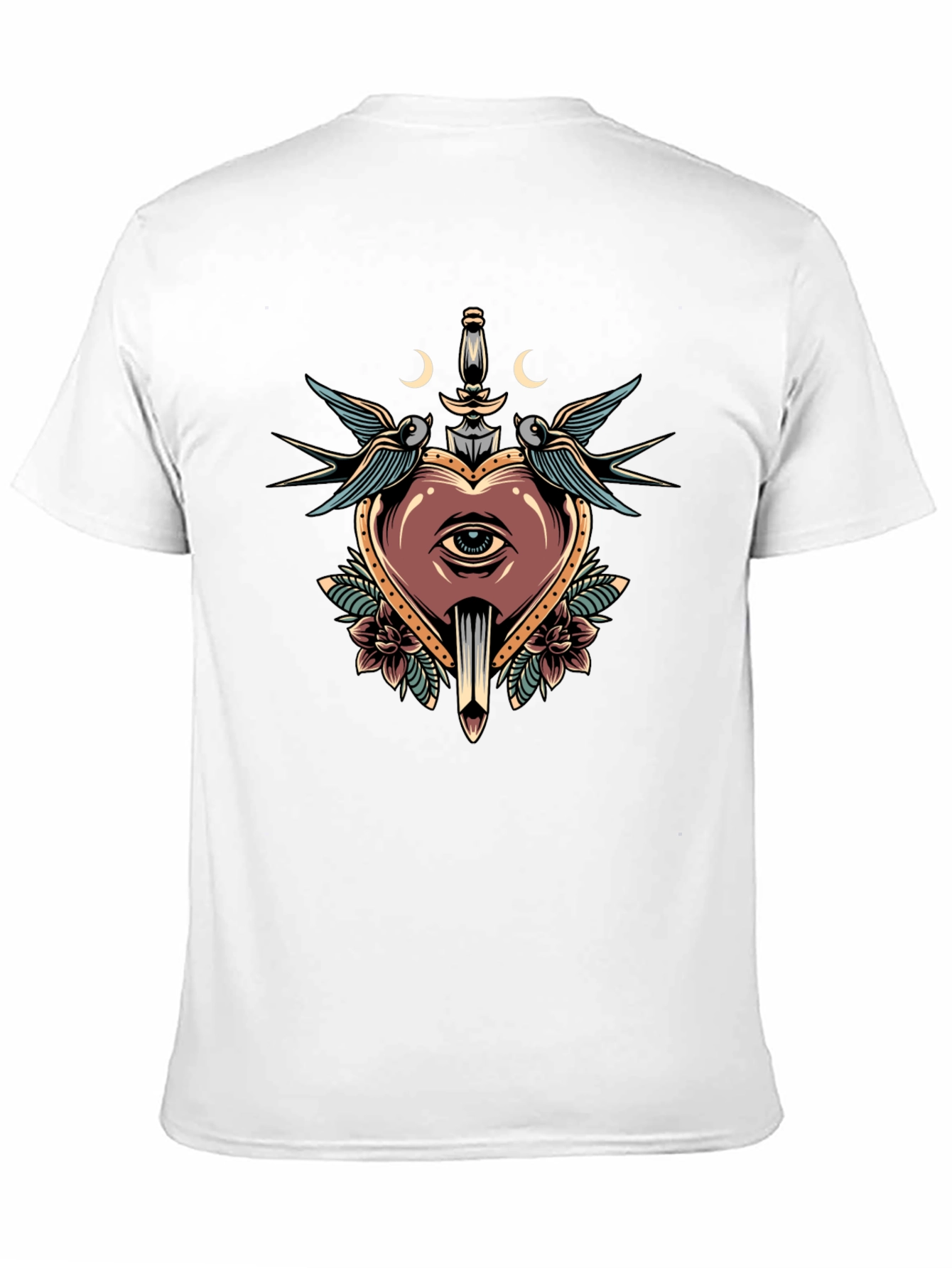 Heart Dagger Tattoo Graphic T-Shirt