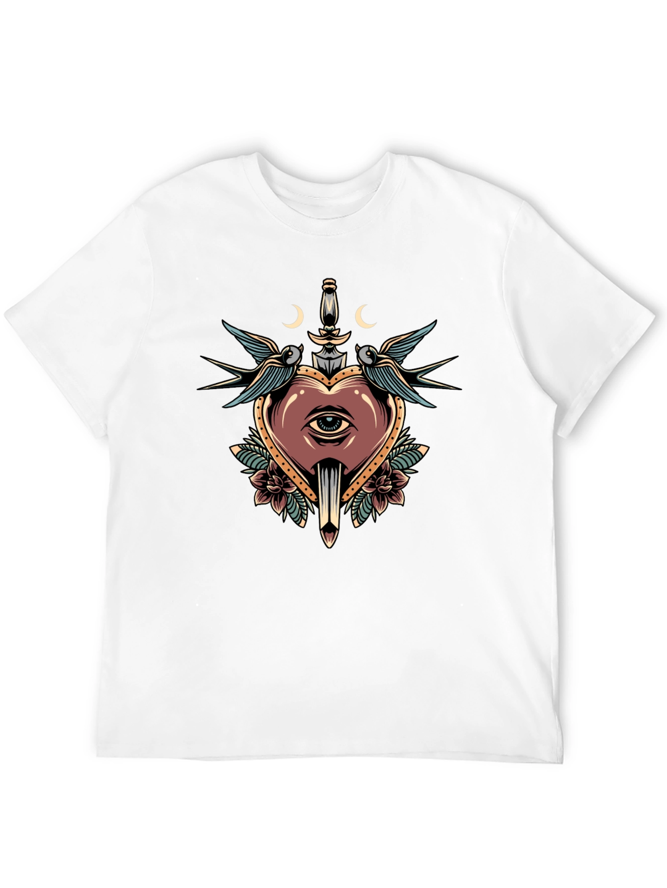 Heart Dagger Tattoo Graphic T-Shirt