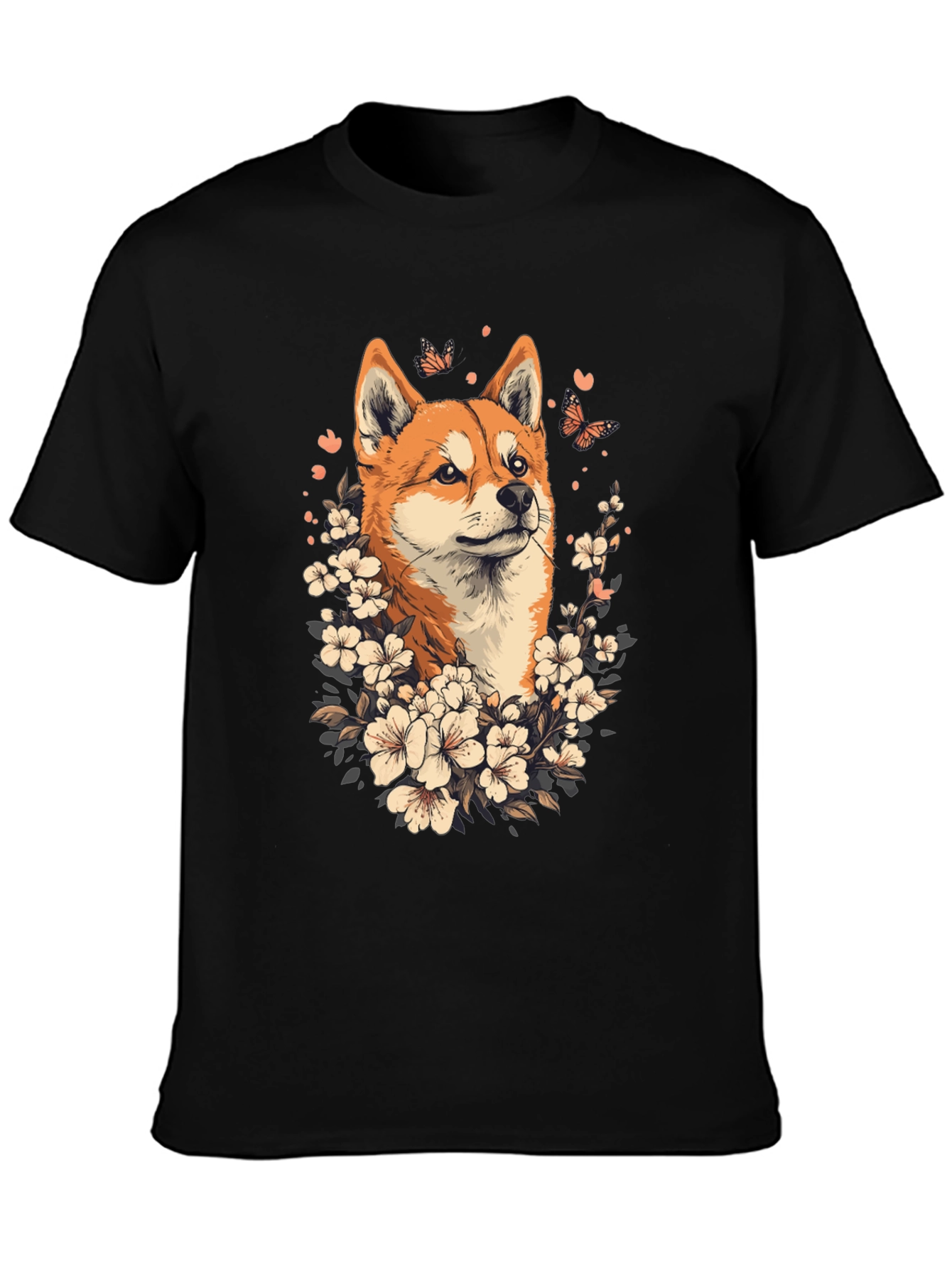 Shiba Inu Floral T-Shirt - Mens Graphic Tee