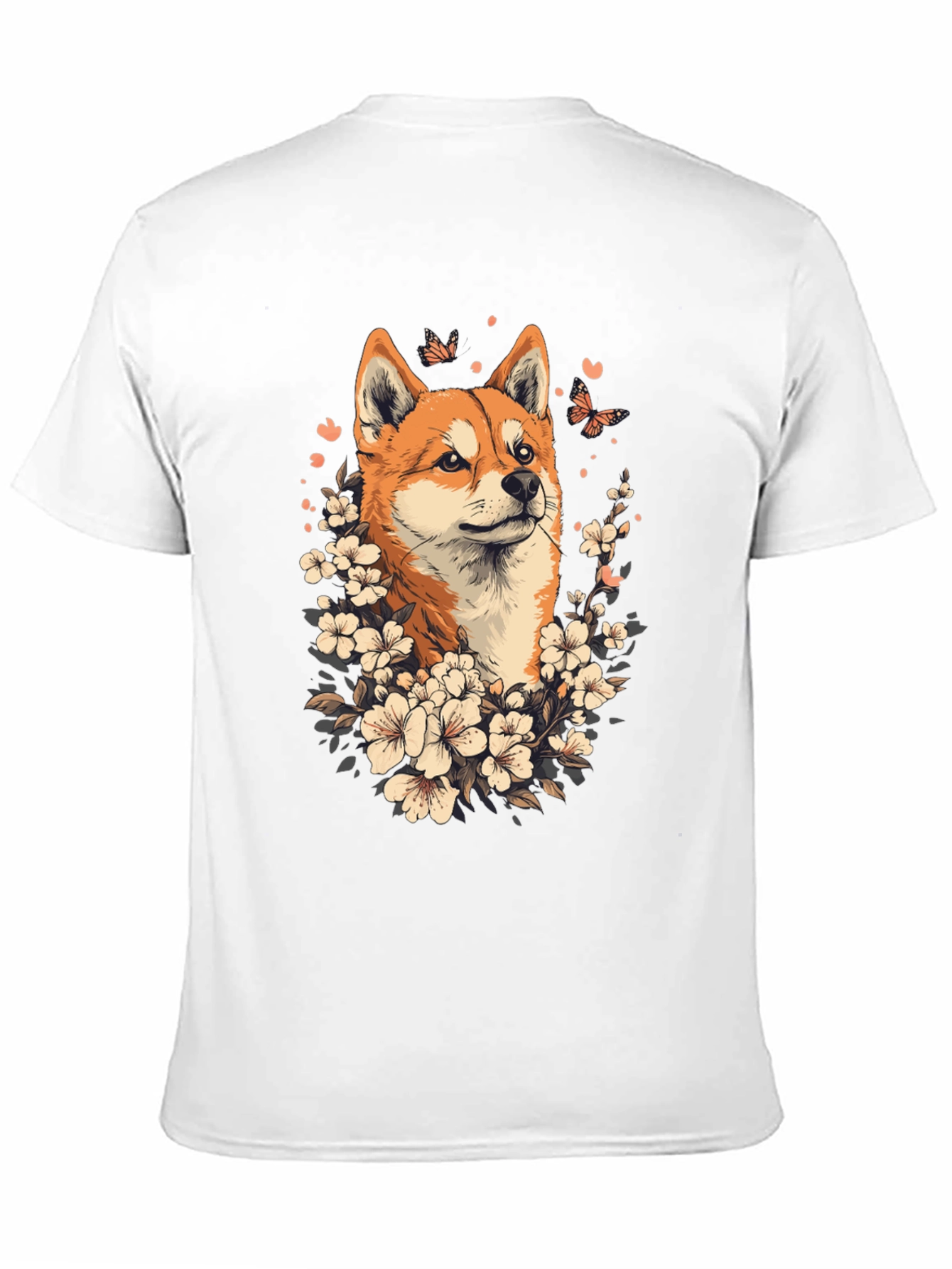 Shiba Inu Floral T-Shirt - Mens Graphic Tee