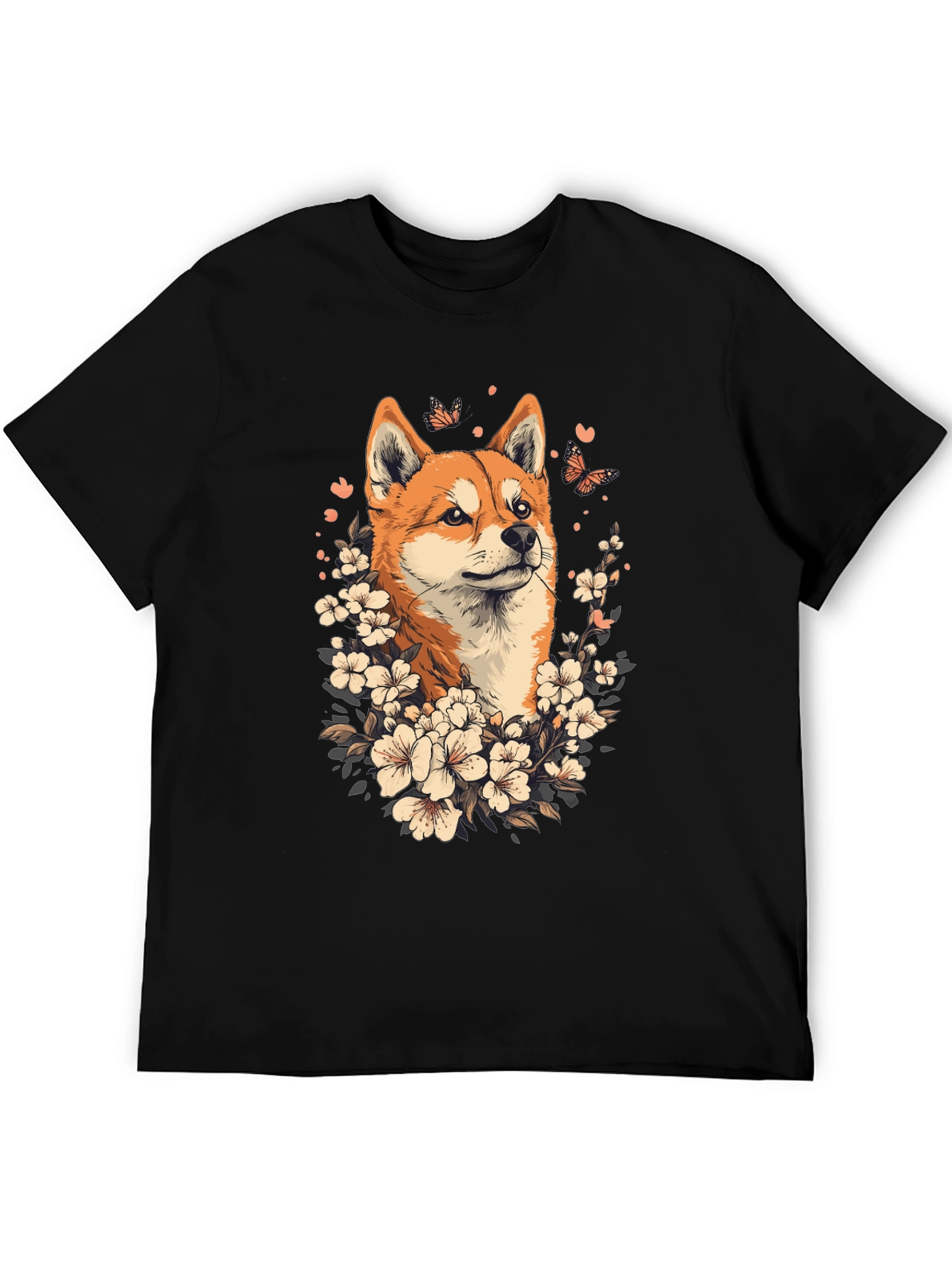 Shiba Inu Floral T-Shirt - Mens Graphic Tee