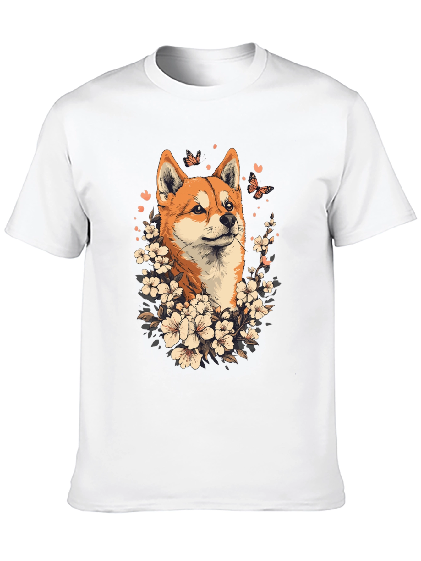 Shiba Inu Floral T-Shirt - Mens Graphic Tee