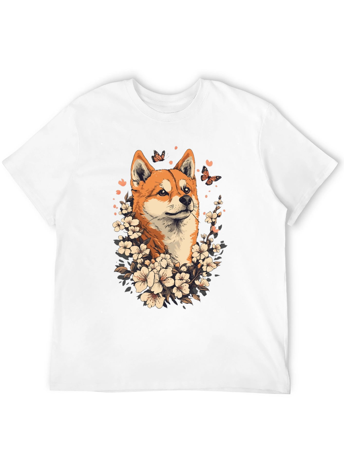 Shiba Inu Floral T-Shirt - Mens Graphic Tee