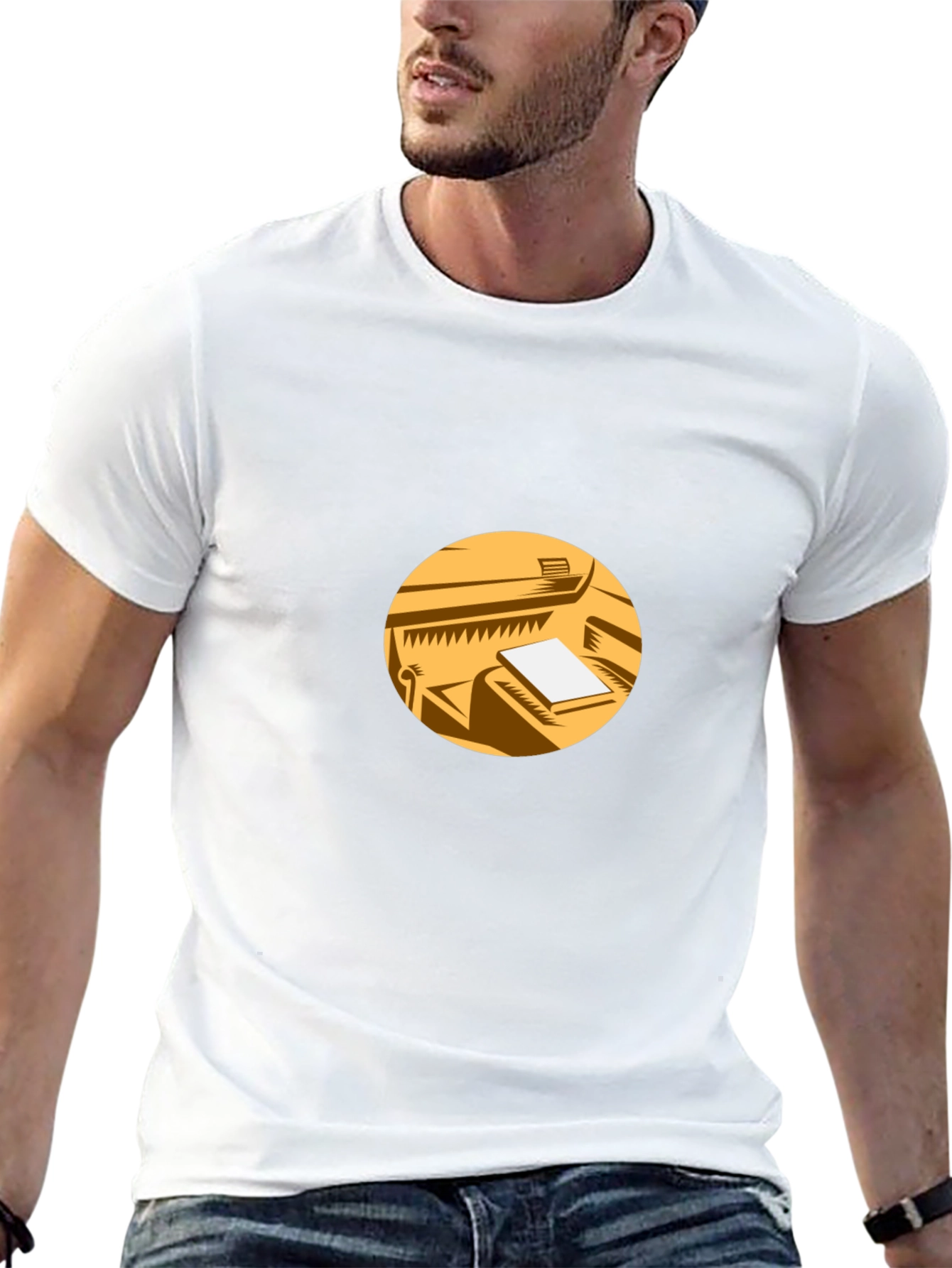 Retro Piano Graphic Tee - Black