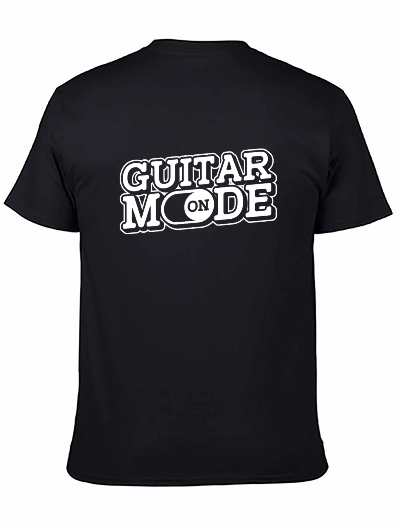 Guitar Mode On Graphic Tee - Black Cotton T-Shirt