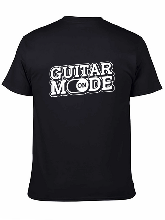 Guitar Mode On Graphic Tee - Black Cotton T-Shirt