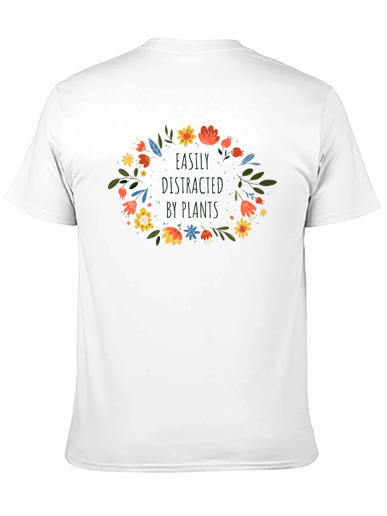 Floral Wreath Graphic Black T-Shirt