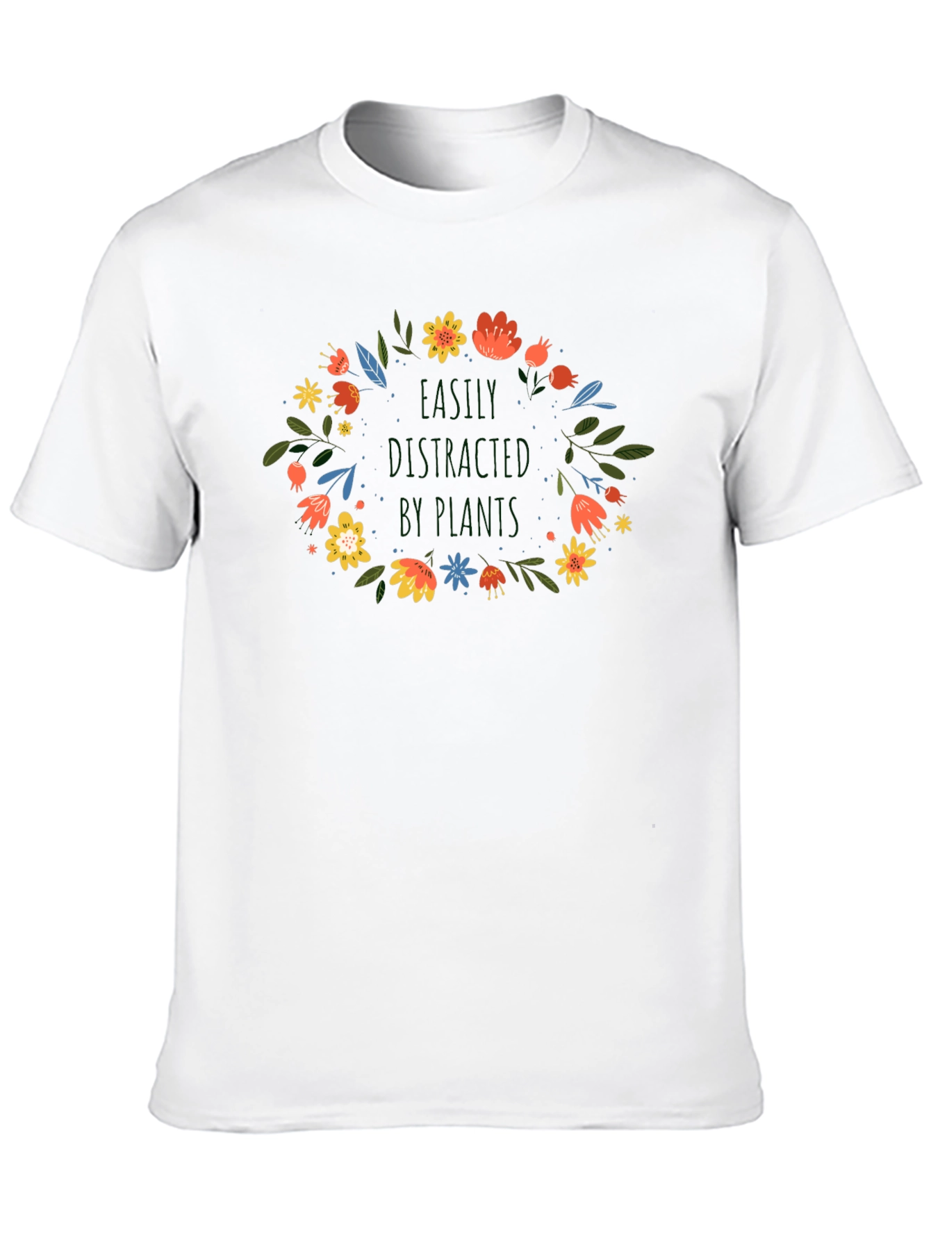 Floral Wreath Graphic Black T-Shirt