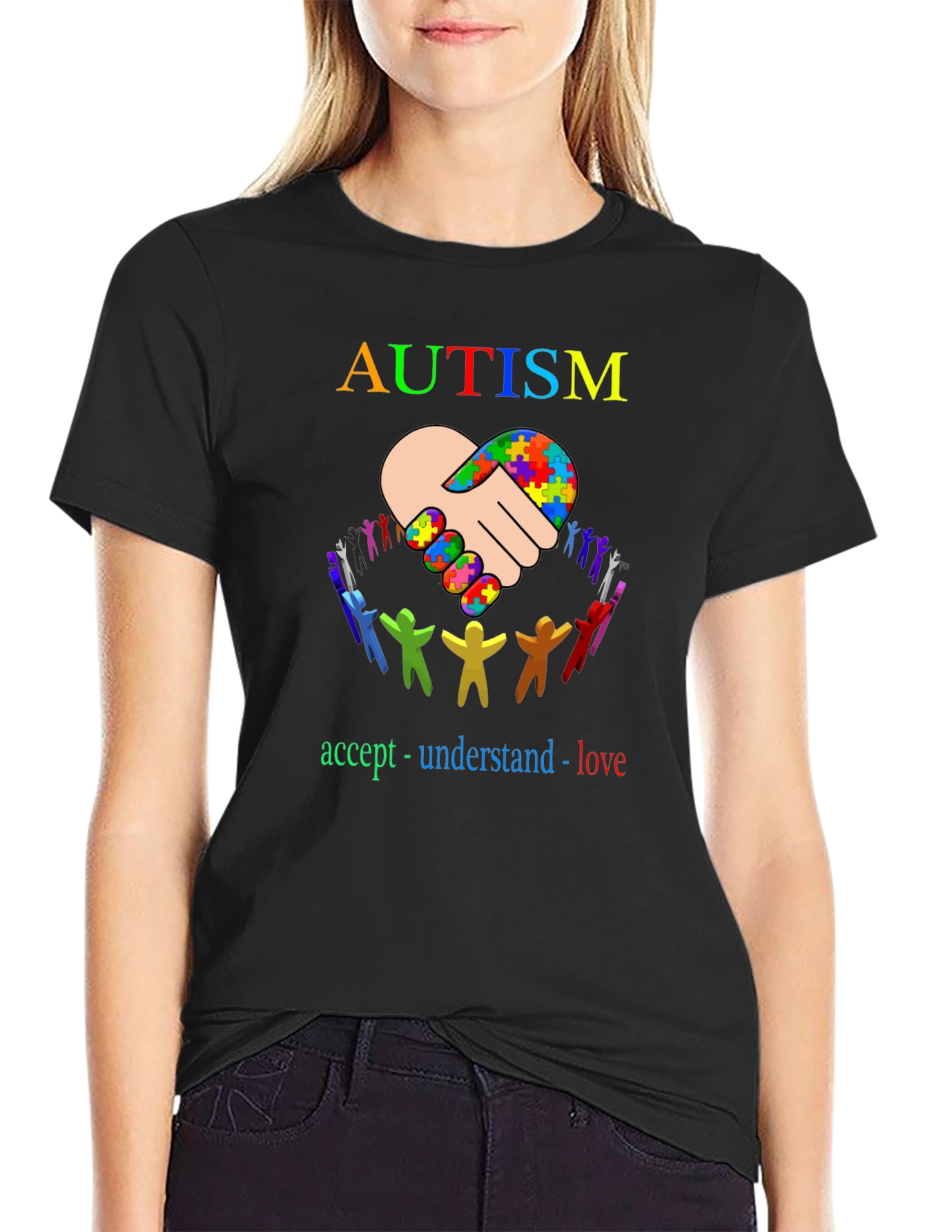 Autism Awareness T-Shirt - Accept Understand Love