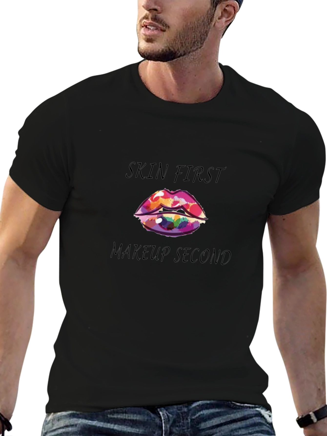 Skin First Makeup Second Graphic Tee