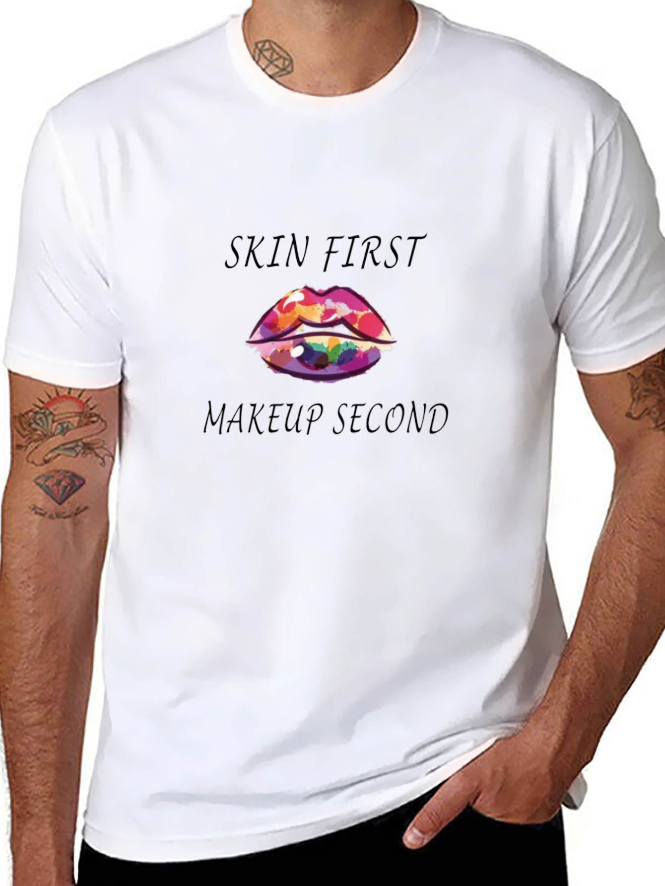Skin First Makeup Second Graphic Tee