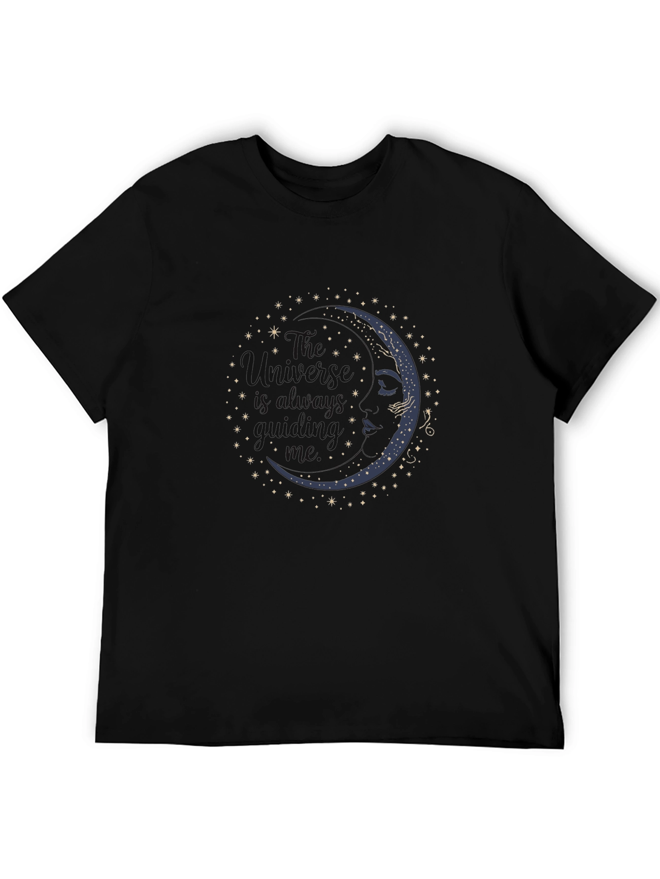 Celestial Moon Face Graphic T-Shirt