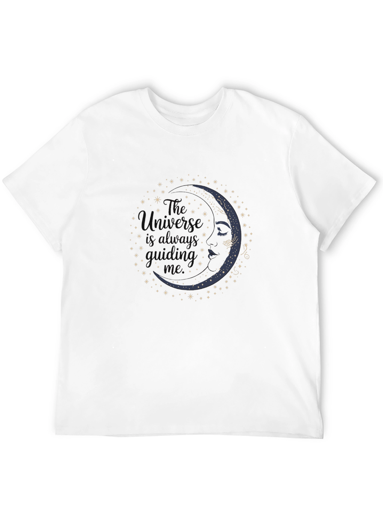 Celestial Moon Face Graphic T-Shirt