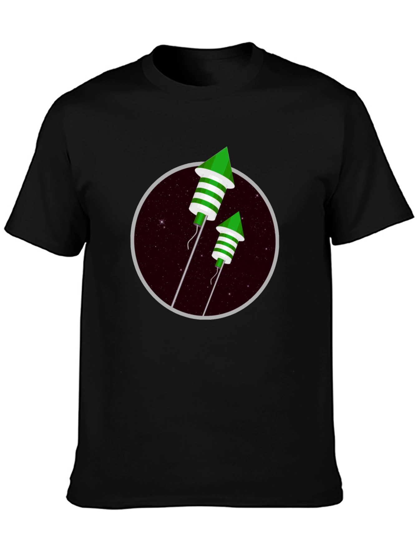 Green Fireworks T-Shirt - Festive Design