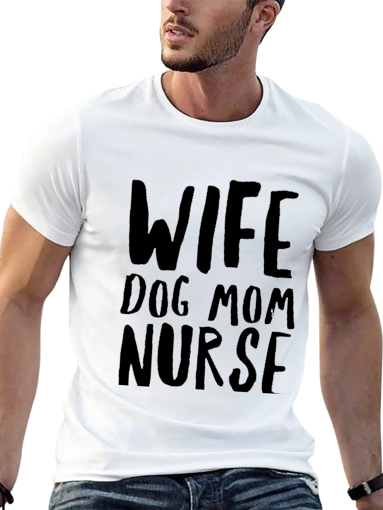 Wife Dog Mom Nurse Graphic Tee - Black