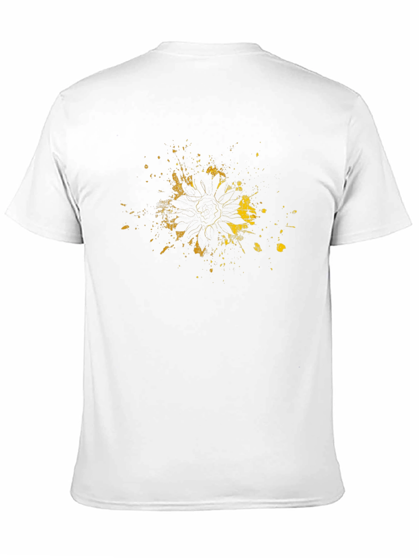 Black T-Shirt with Distressed Sunflower Graphic