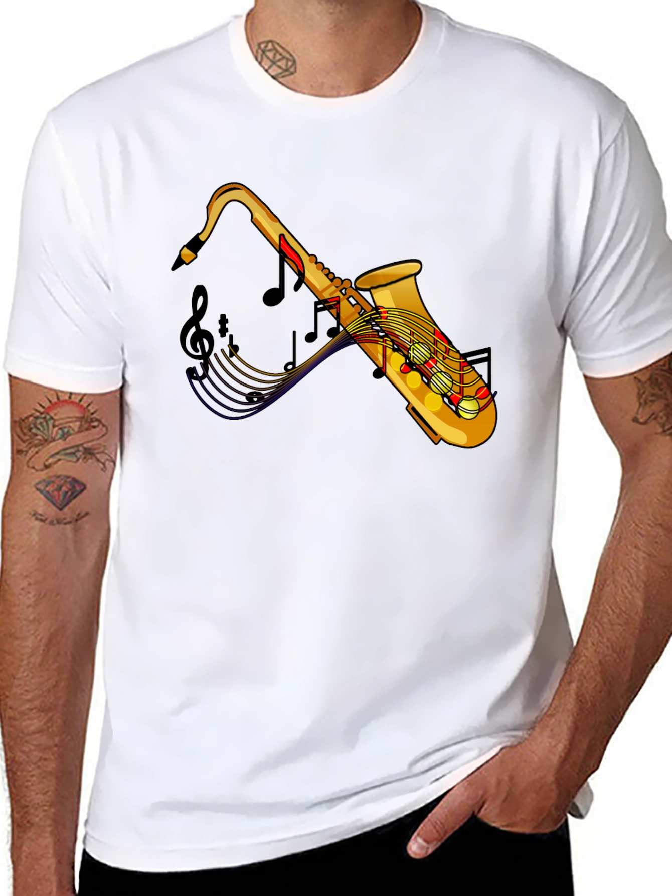 Saxophone Graphic Tee - Music Lovers T-Shirt